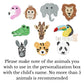 Zoo Animals Embroidered Shirt - Tiger, Flamingo, Monkey