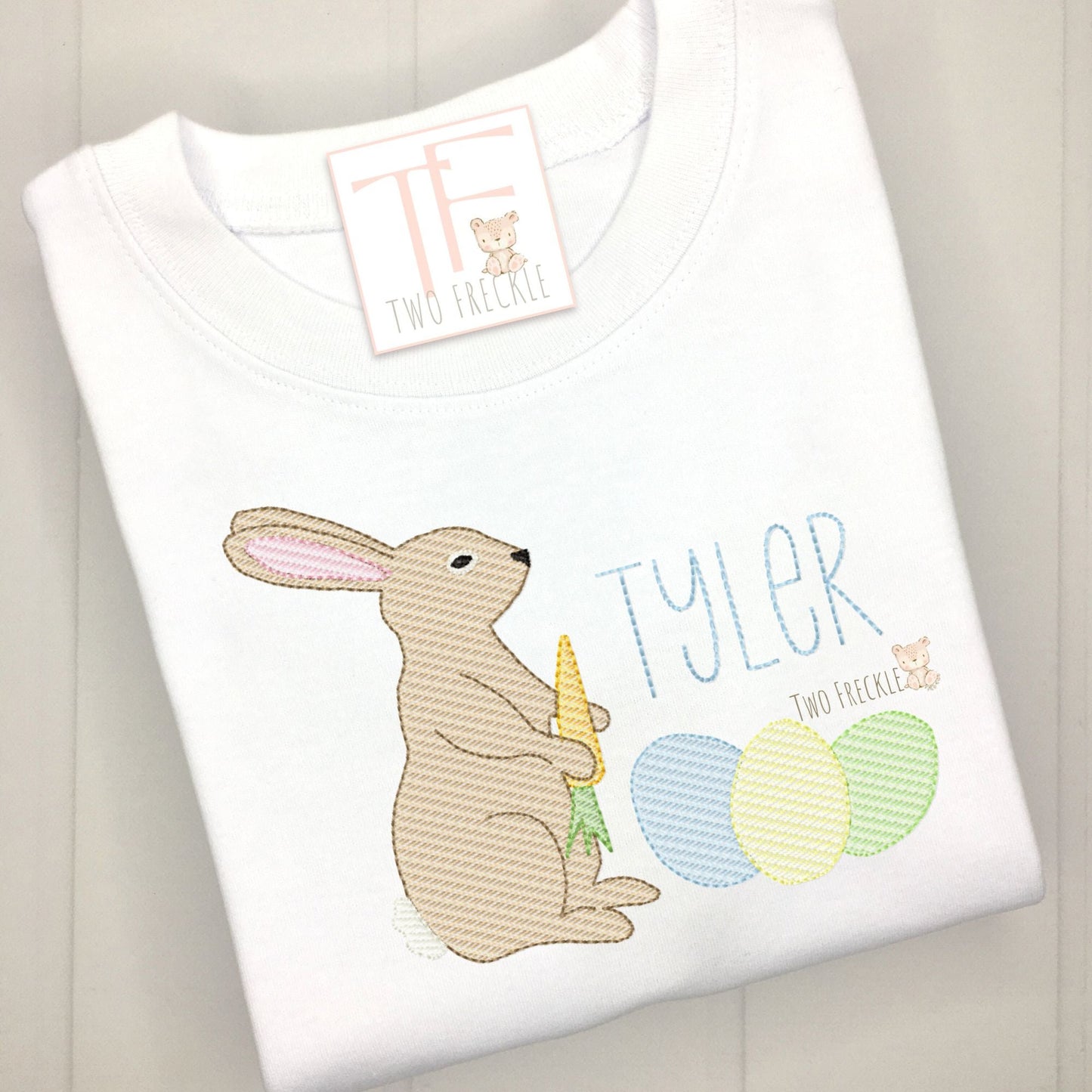 Kids Easter Bunny wtih Eggs Personalized Shirt