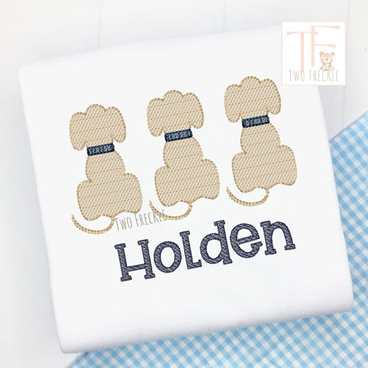 Puppy Trio Embroidered Shirt