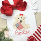 Girly Golden Retriever Holding Flag