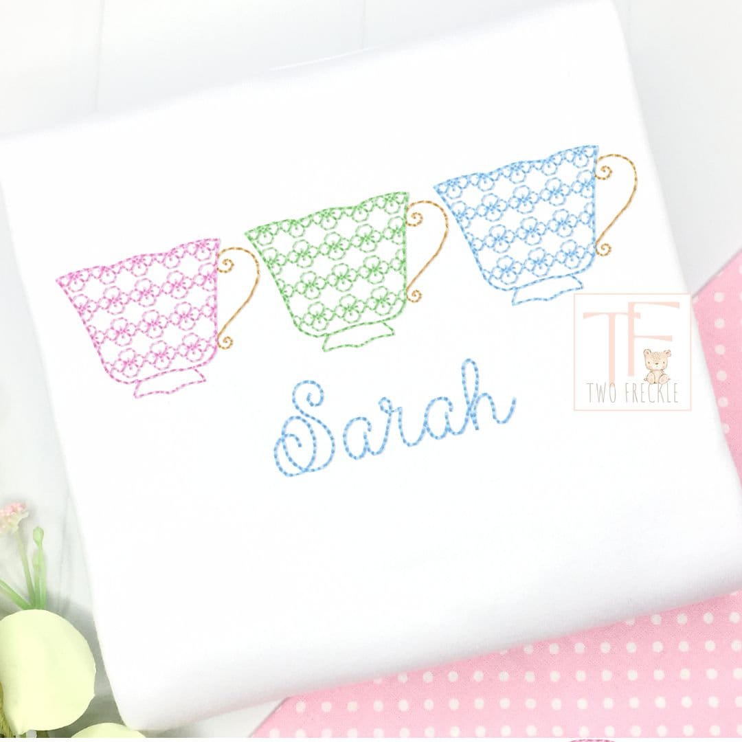 Girls Tea Party Birthday Shirt