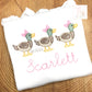 Girls Personalized Duck Trio Shirt