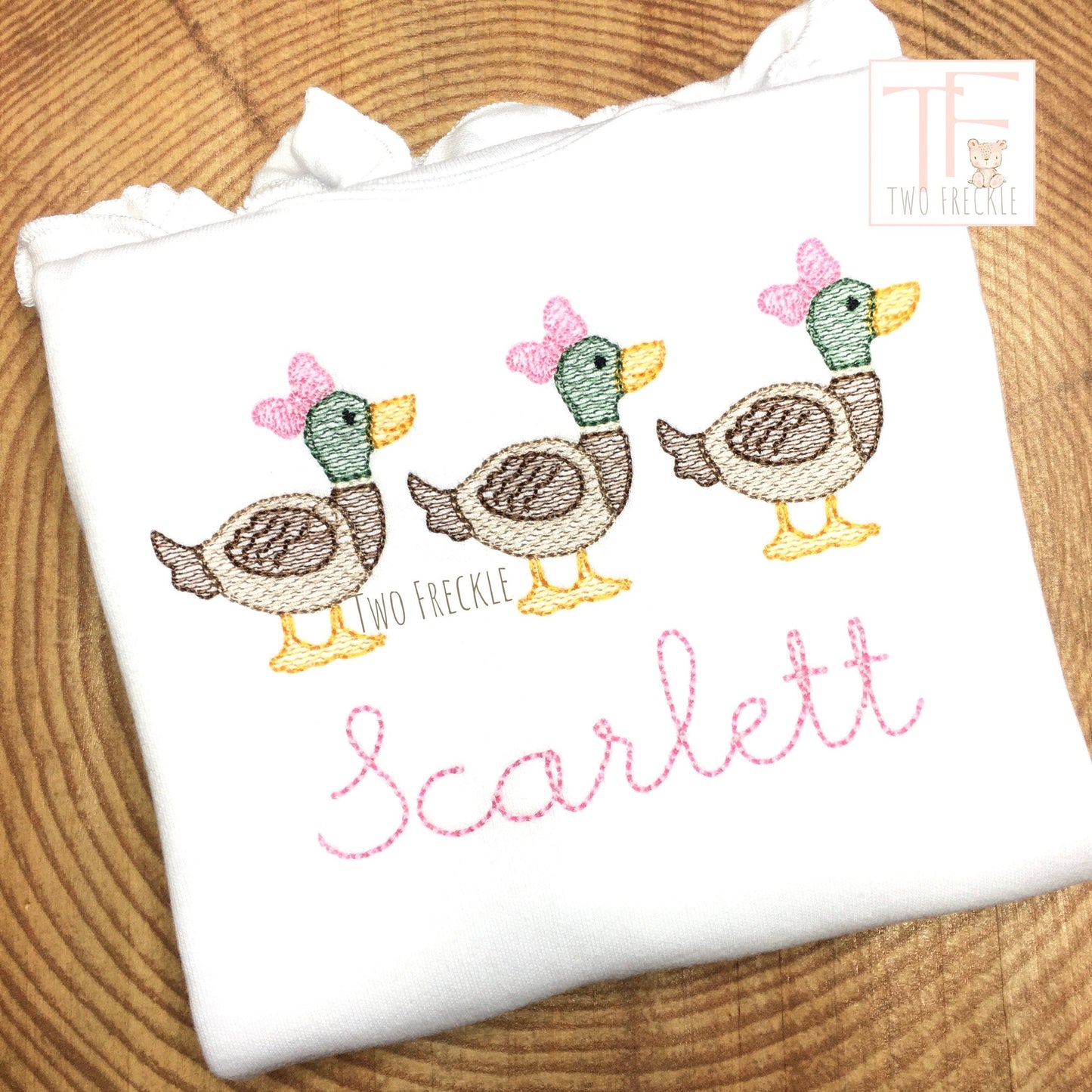 Girls Personalized Duck Trio Shirt