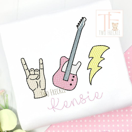 Rock and Roll Trio Embroidered Shirt
