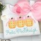 Pumpkin Trio with Bows Applique