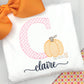 Girls Pumpkin Initial Embroidered Shirt