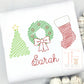 Christmas Tree, Wreath, Stocking Embroidered Shirt
