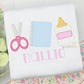 Girls School Supplies Trio Embroidered Shirt