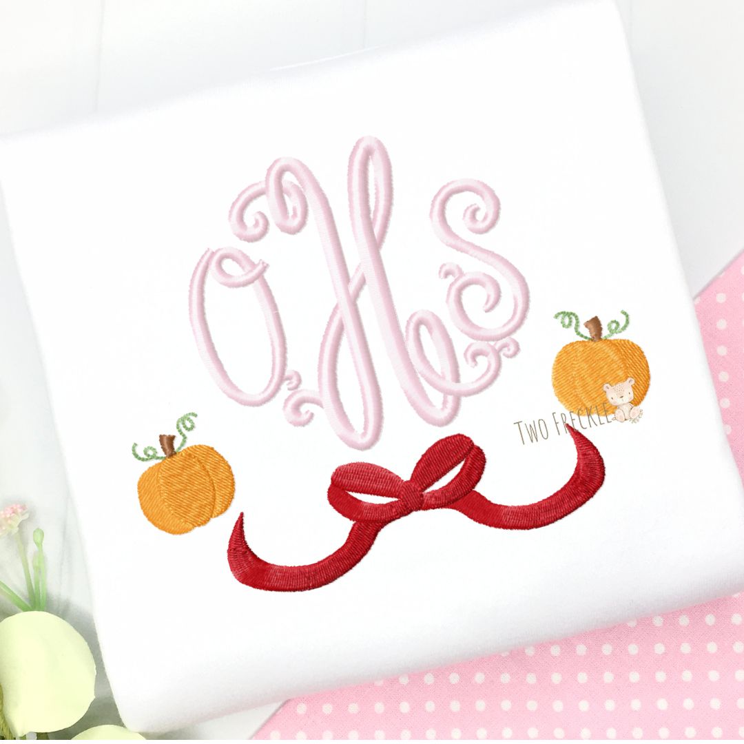 Girls Pumpkin Swag Embroidered Shirt