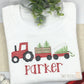 Tractor with Christmas Tree Shirt