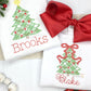 Gingham Christmas Tree Christmas Embroidered Shirt